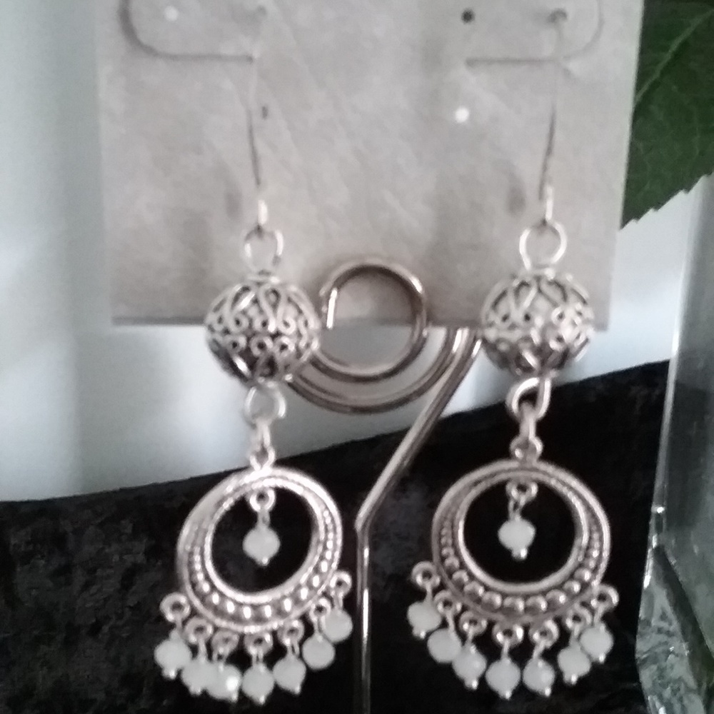 Chandelier Sterling Silver Earrings - Hand Made - Picture 3 of 3